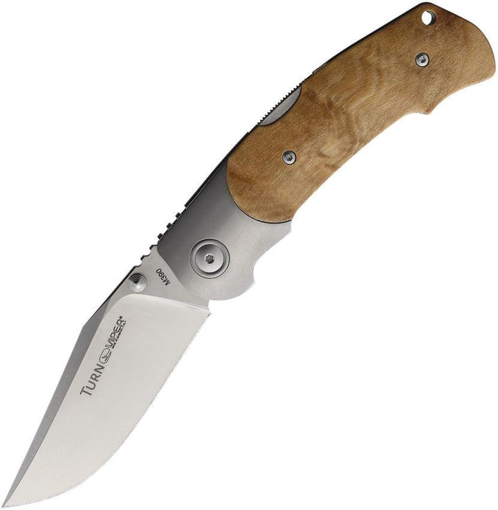 Viper TURN Lockback Poplar Wood Satin Bohler M390 - Knives.mx