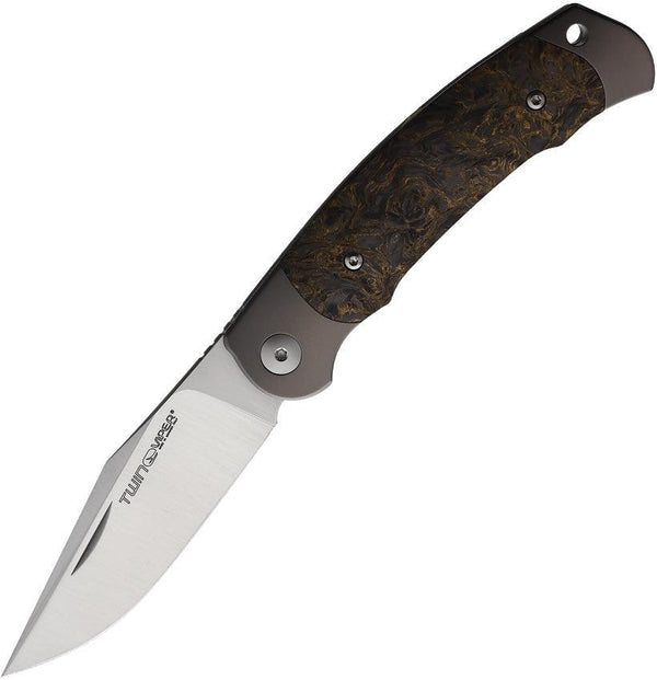 Viper Twin Slip Joint Dark Gold Matter Carbon Fiber Satin Bohler M390 - Knives.mx