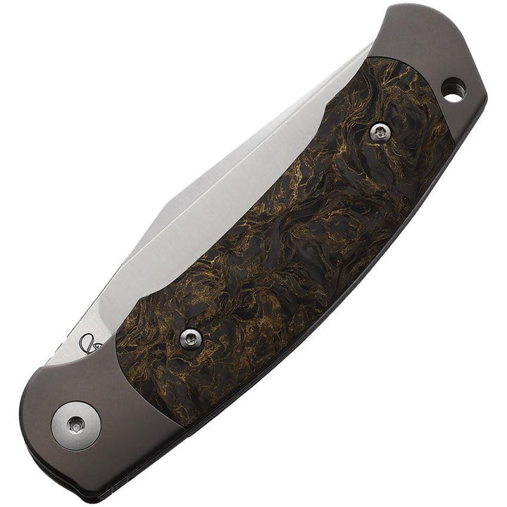 Viper Twin Slip Joint Dark Gold Matter Carbon Fiber Satin Bohler M390 - Knives.mx