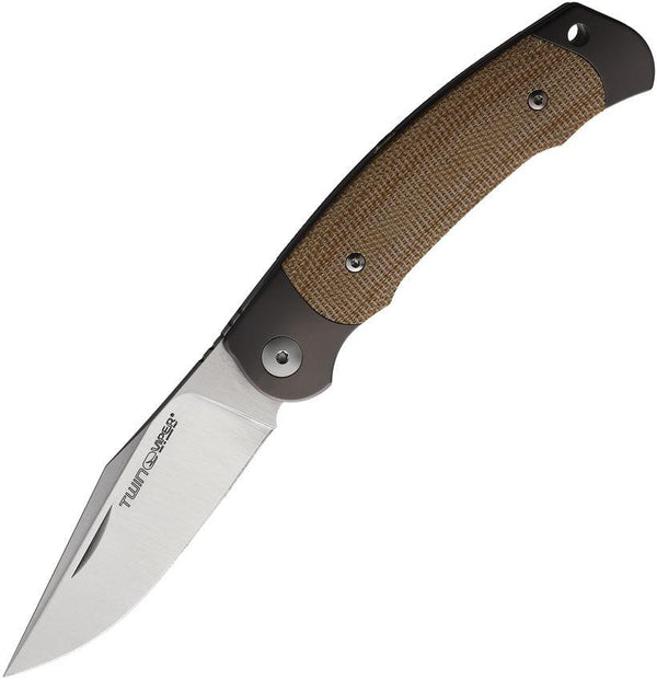 Viper Twin Slip Joint Natural Canvas Micarta Satin Bohler M390 - Knives.mx