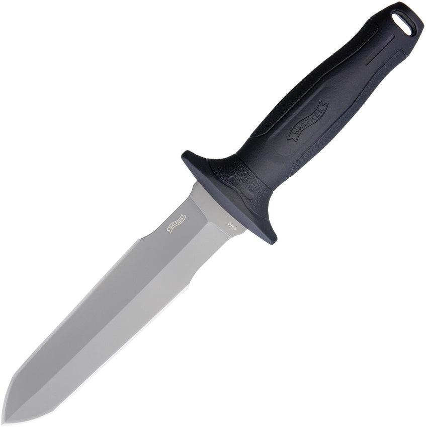 Walther DagTac 1 Black Nylon Handle Gray Double Edge 440C - Knives.mx