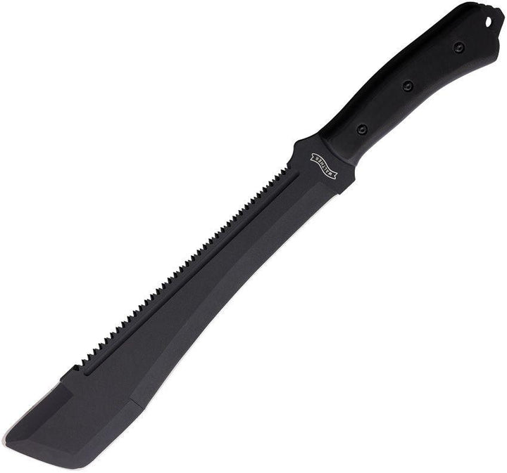 Walther MSM Machete Black G10 Powder Coated Sawback 1065HC - Knives.mx