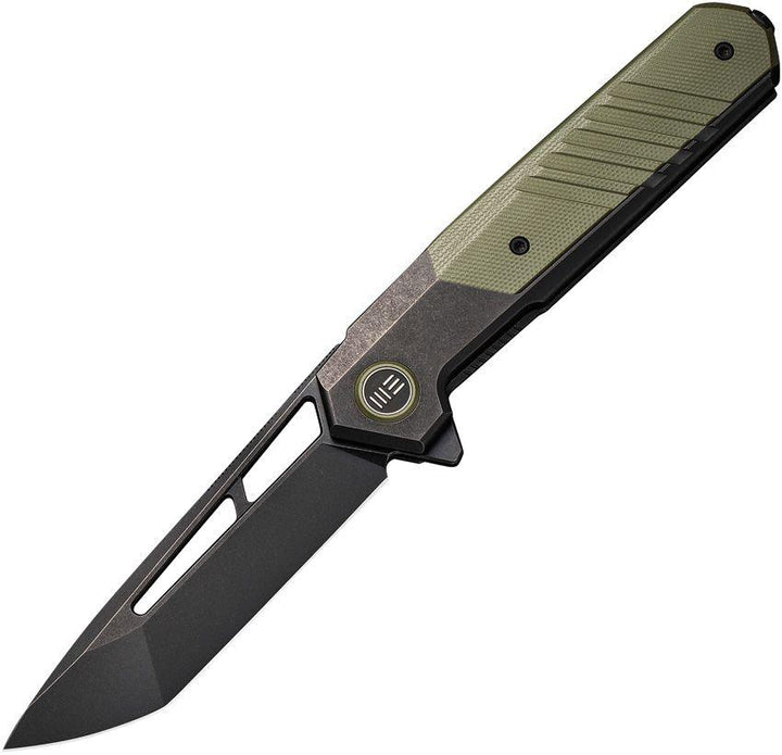 We Knife Arsenal Framelock Black 6AL4V Titanium w OD Green G10 Black Stonewashed CPM 20CV - Knives.mx