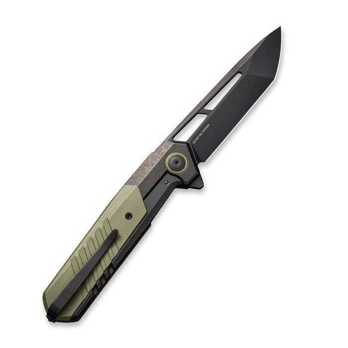 We Knife Arsenal Framelock Black 6AL4V Titanium w OD Green G10 Black Stonewashed CPM 20CV - Knives.mx