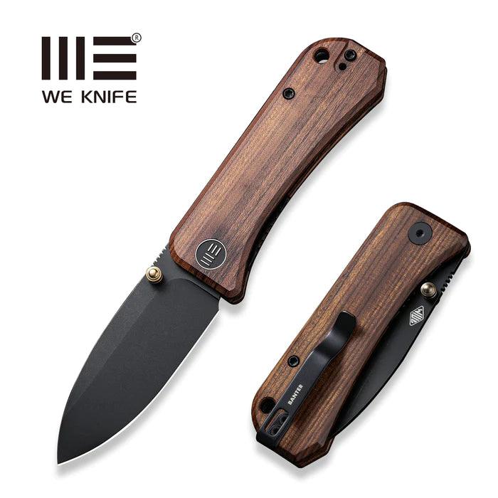 We Knife Banter Linerlock Cuibourtia Wood Black Stonewashed CPM S35VN - Knives.mx