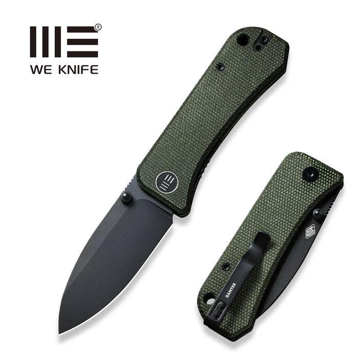 We Knife Banter Linerlock Green Micarta Black Stonewash CPM S35VN - Knives.mx