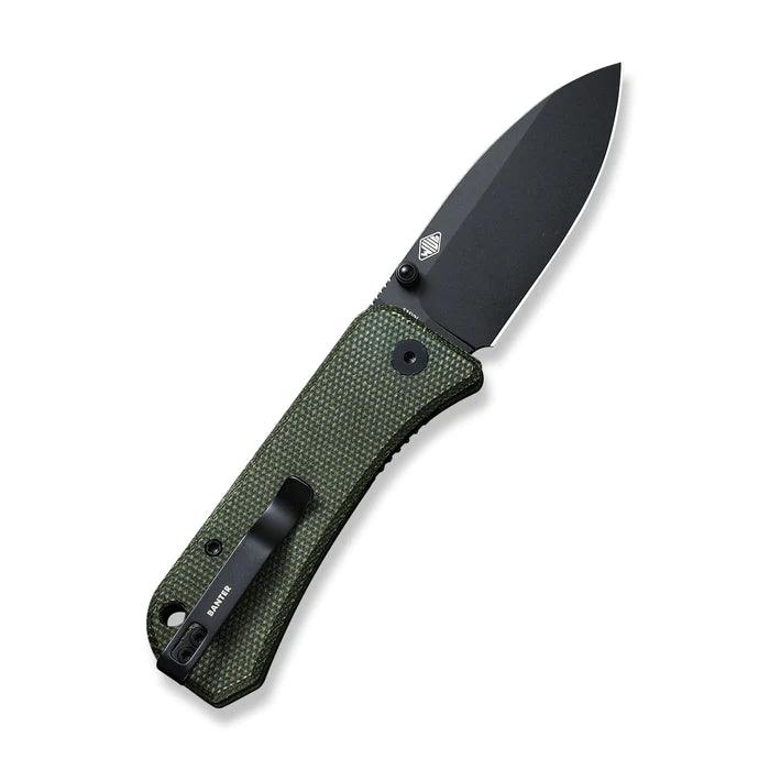 We Knife Banter Linerlock Green Micarta Black Stonewash CPM S35VN - Knives.mx