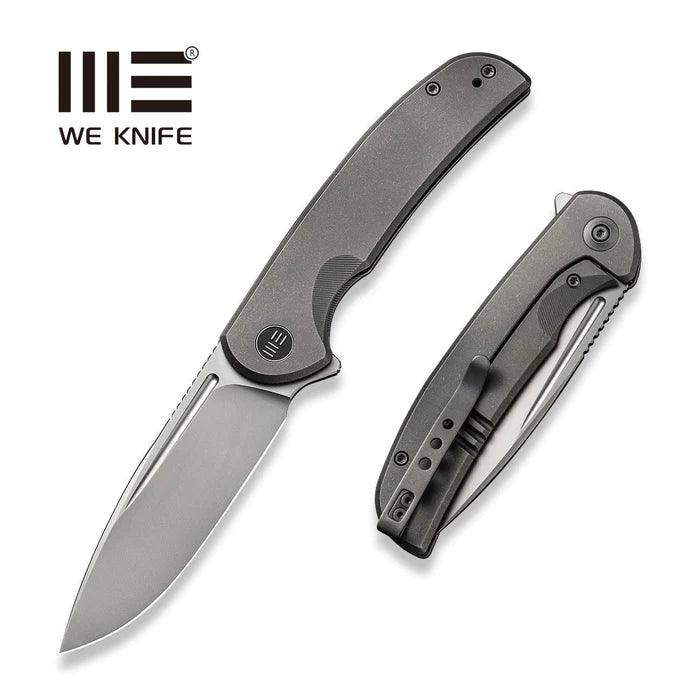 We Knife Beacon Framelock Gray 6AL4V Titanium Silver Bead Blasted CPM 20CV - Knives.mx