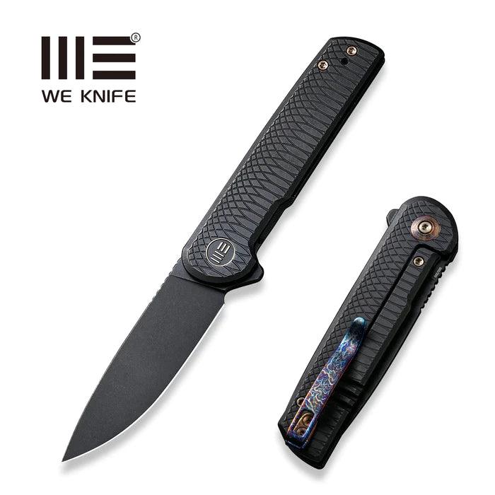 We Knife Charith Framelock Black Ripple 6AL4V Titanium Stonewashed CPM 20CV - Knives.mx