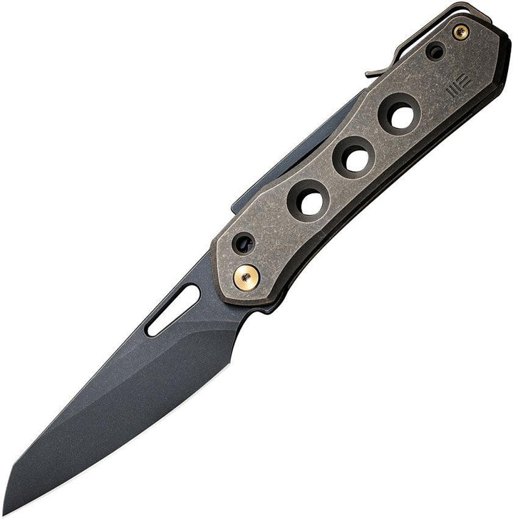 We Knife Co Ltd Vision R Superlock Bronze 6AL4V Titanium Black Stonewashed Reverse Tanto CPM 20CV - Knives.mx