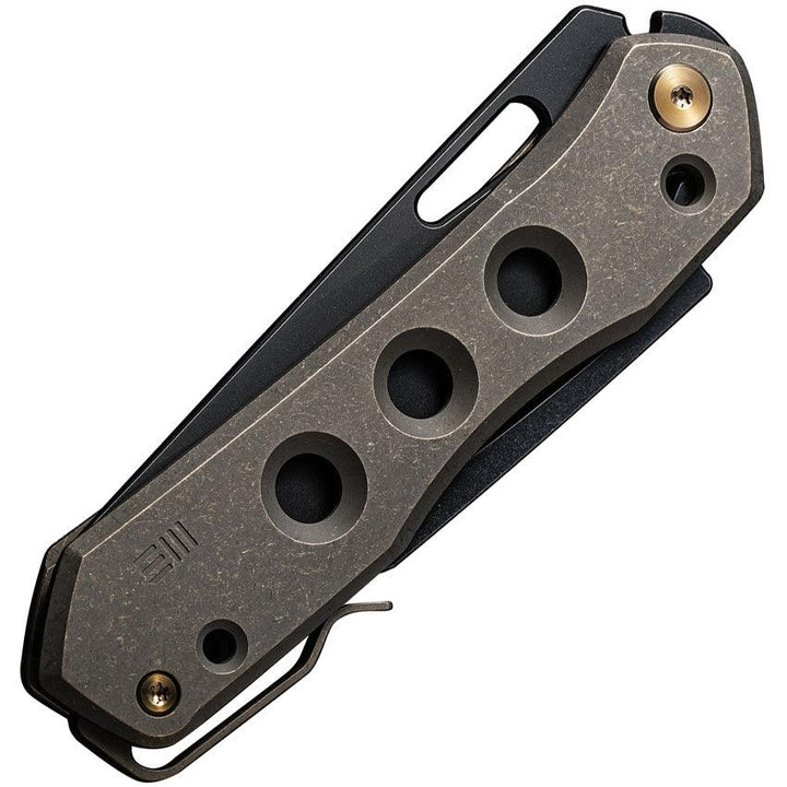 We Knife Co Ltd Vision R Superlock Bronze 6AL4V Titanium Black Stonewashed Reverse Tanto CPM 20CV - Knives.mx