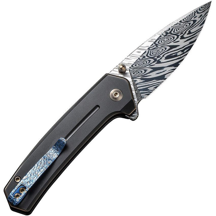We Knife Culex Button Lock Black Titanium Heimskringla Damasteel - Knives.mx