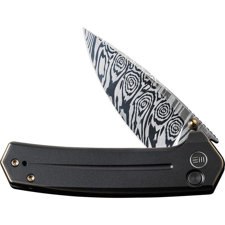 We Knife Culex Button Lock Black Titanium Heimskringla Damasteel - Knives.mx