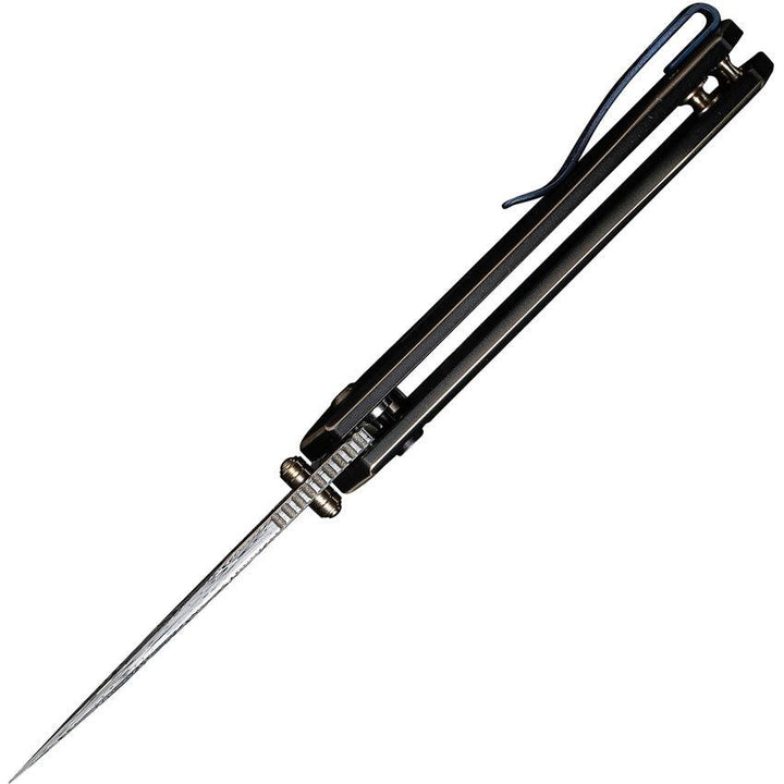 We Knife Culex Button Lock Black Titanium Heimskringla Damasteel - Knives.mx