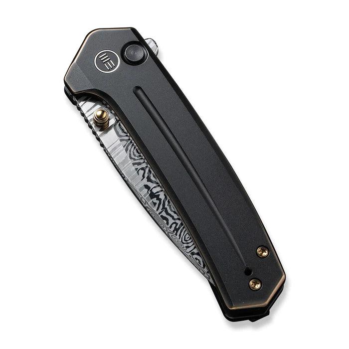 We Knife Culex Button Lock Black Titanium Heimskringla Damasteel - Knives.mx