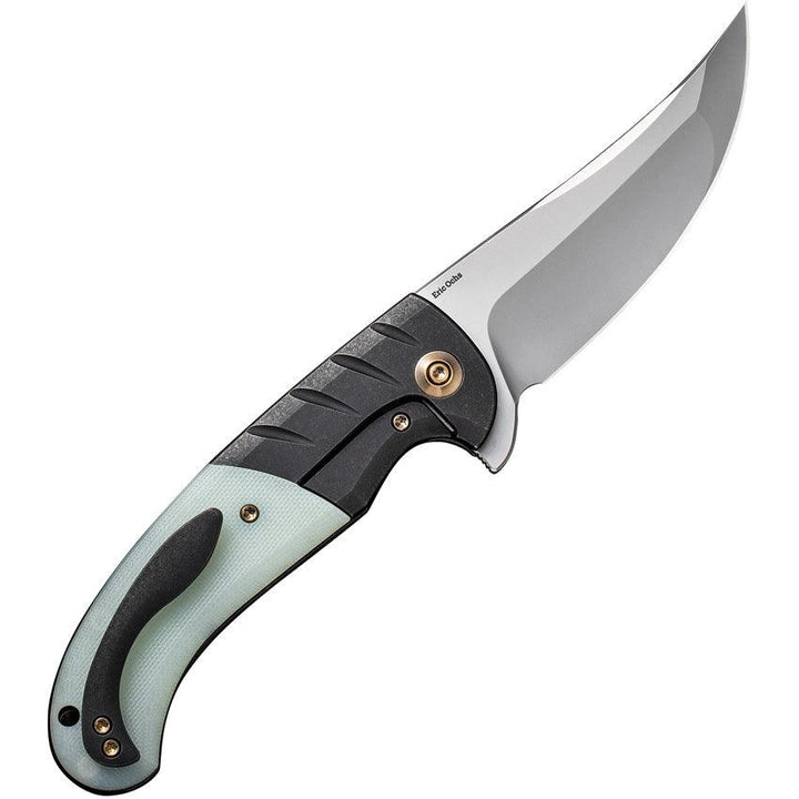 We Knife Curvaceous Framelock Titanium Handle With Jade G10 Inlay Bead Blasted CPM-20CV - Knives.mx