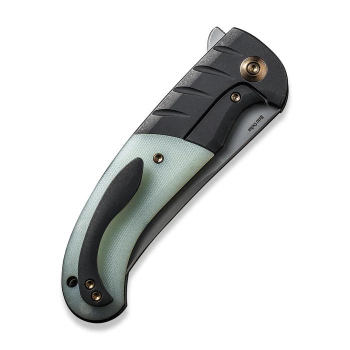 We Knife Curvaceous Framelock Titanium Handle With Jade G10 Inlay Bead Blasted CPM-20CV - Knives.mx