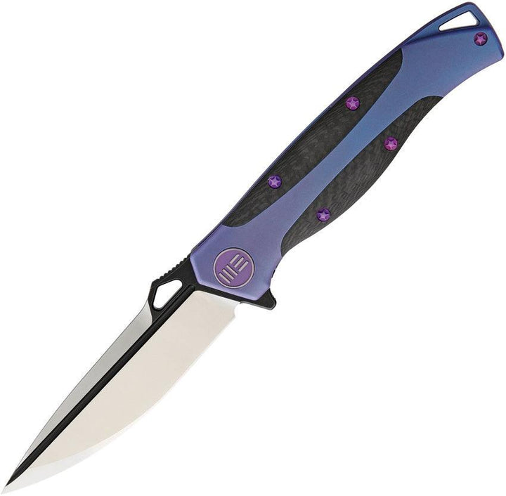 We Knife Model 606 Framelock Blue CF - Knives.mx