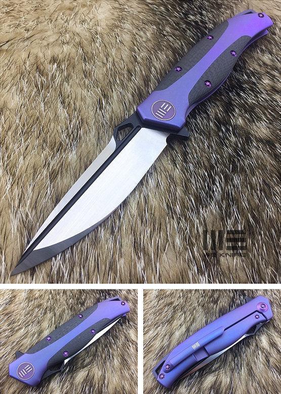 We Knife Model 606 Framelock Blue CF - Knives.mx