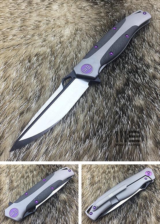 We Knife Model 606 Framelock Gray CF - Knives.mx