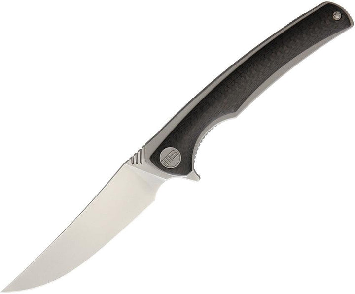 We Knife Model 704 Framelock Gray CF Satin Bohler M390 - Knives.mx