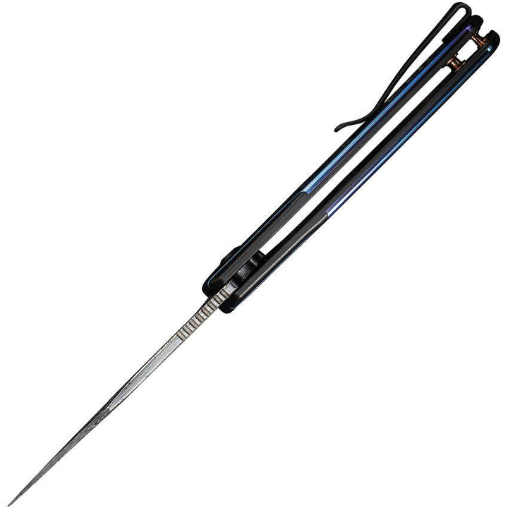 We Knife Snick Framelock Black 6AL4V Titanium w Timascus Inlay Inlay Damasteel (Heimskringla) - Knives.mx