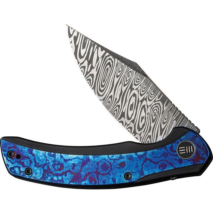We Knife Snick Framelock Black 6AL4V Titanium w Timascus Inlay Inlay Damasteel (Heimskringla) - Knives.mx