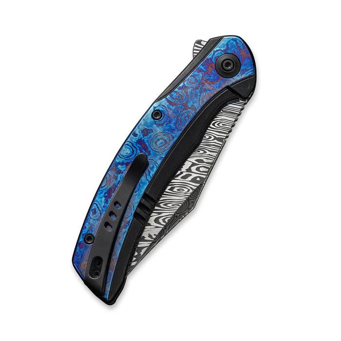 We Knife Snick Framelock Black 6AL4V Titanium w Timascus Inlay Inlay Damasteel (Heimskringla) - Knives.mx