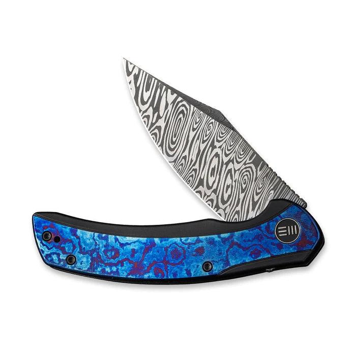 We Knife Snick Framelock Black 6AL4V Titanium w Timascus Inlay Inlay Damasteel (Heimskringla) - Knives.mx