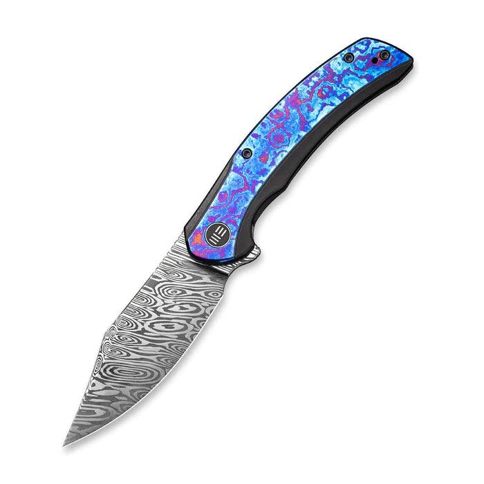 We Knife Snick Framelock Black 6AL4V Titanium w Timascus Inlay Inlay Damasteel (Heimskringla) - Knives.mx