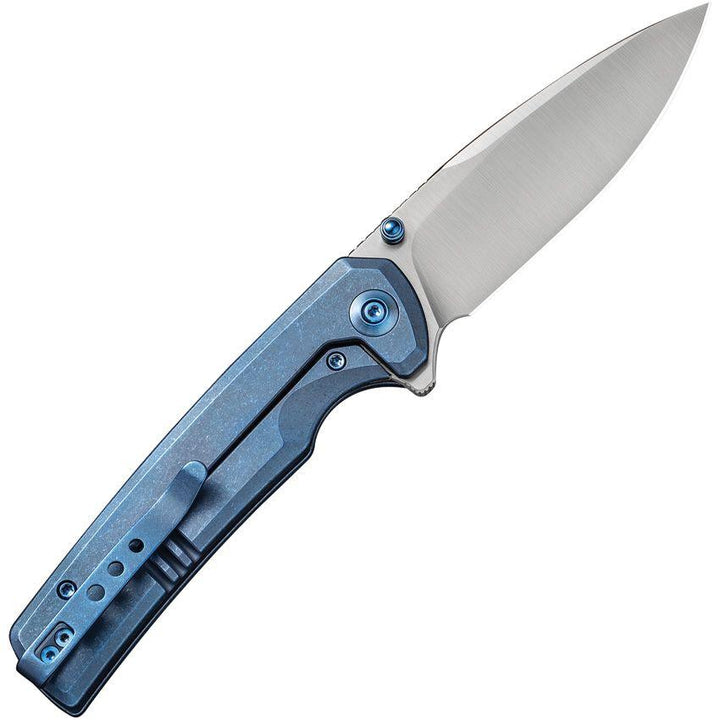 We Knife Subjugator Framelock Blue 6AL4V Titanium Satin CPM 20CV - Knives.mx