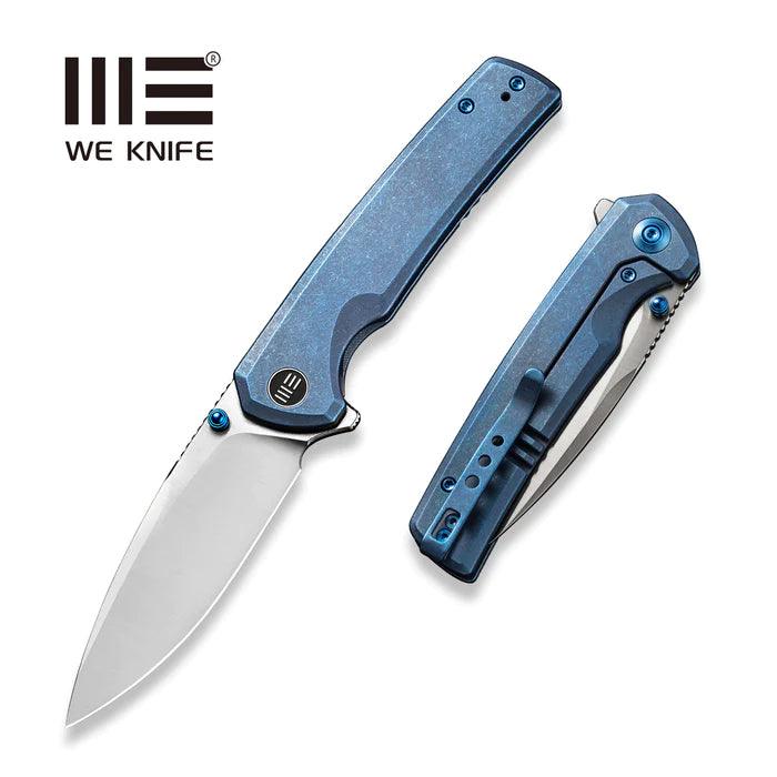 We Knife Subjugator Framelock Blue 6AL4V Titanium Satin CPM 20CV - Knives.mx