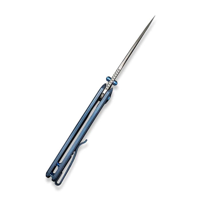 We Knife Subjugator Framelock Blue 6AL4V Titanium Satin CPM 20CV - Knives.mx