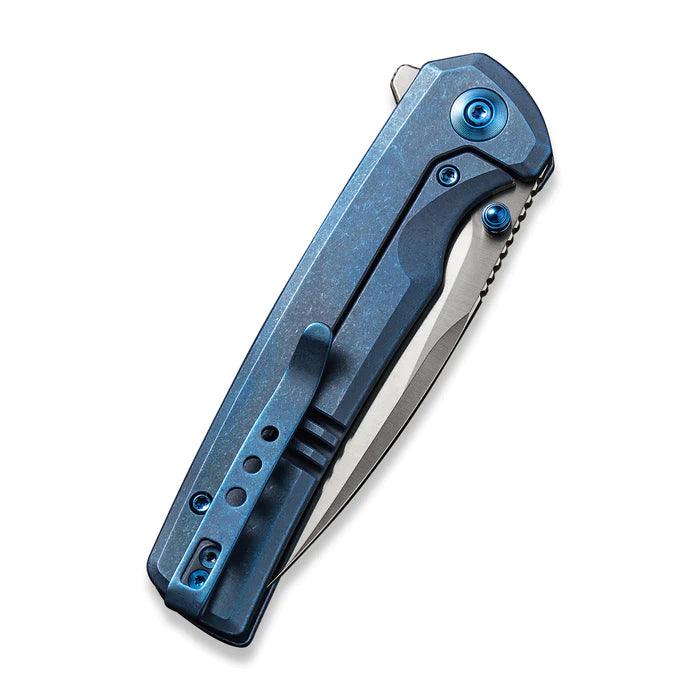 We Knife Subjugator Framelock Blue 6AL4V Titanium Satin CPM 20CV - Knives.mx