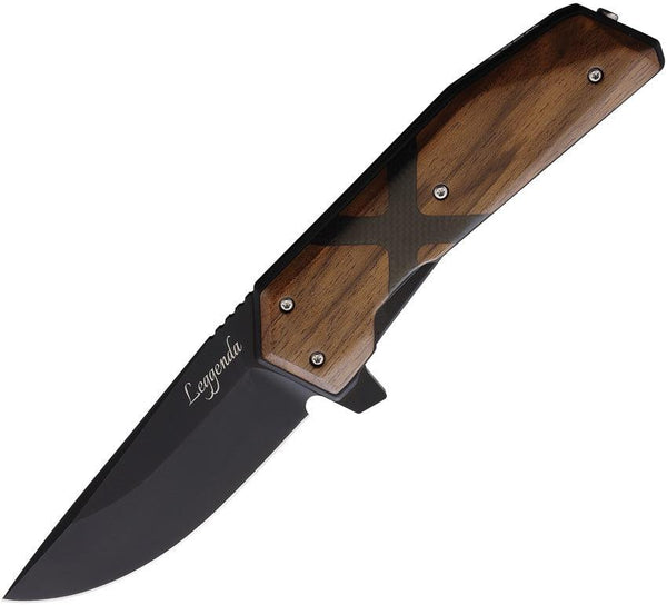 Wooox Leggenda Linerlock Walnut w CF inlay D2 - Knives.mx