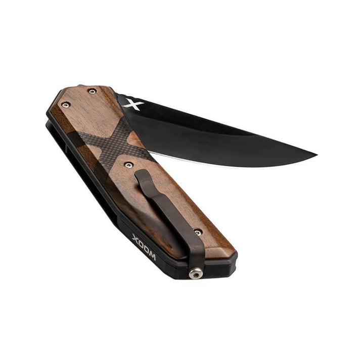 Wooox Leggenda Linerlock Walnut w CF inlay D2 - Knives.mx