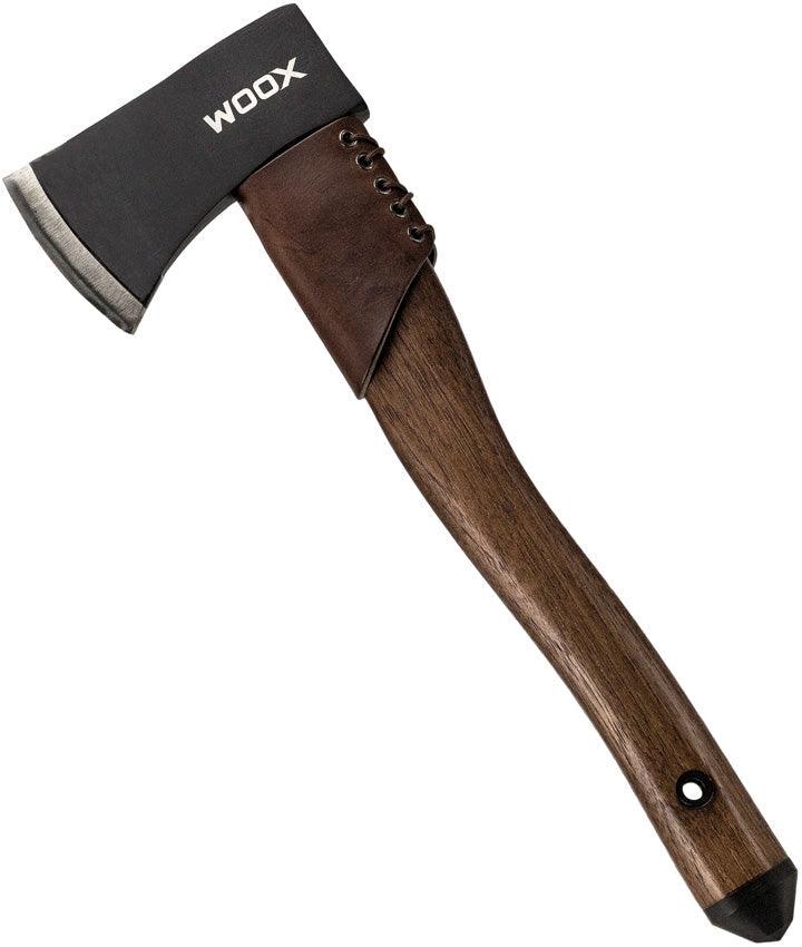 WOOX AX1 Bushcraft Axe Walnut Appalachian Hickory Black Cerakote Tempered Carbon Steel - Knives.mx