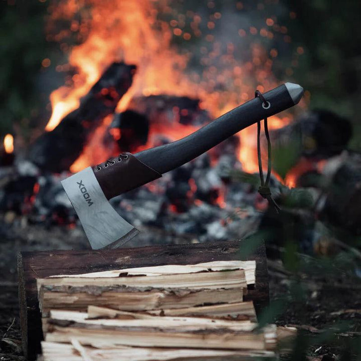 WOOX AX1 Phantom Tomahawk Appalachian Black Hickory Midnight Black Cerakote Tempered Carbon Steel - Knives.mx