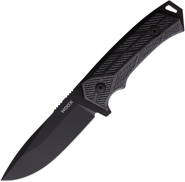 WOOX Rock 62 Phantom Fixed Blade Black Checkered Micarta Coated Sleipner - Knives.mx