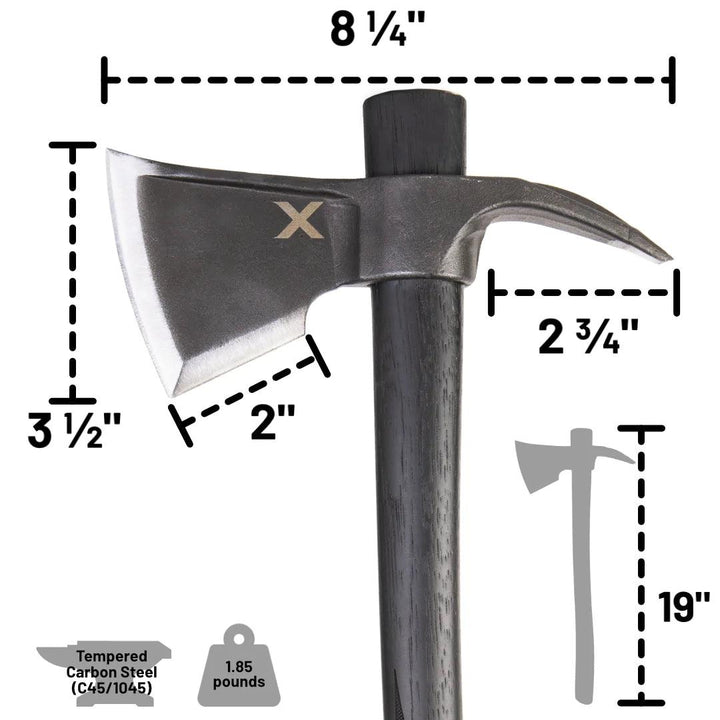 Woox Solo Axe Black American Hickory Tempered Carbon Steel - Knives.mx