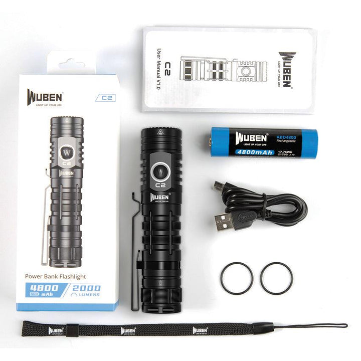 WUBEN C2 Power Bank Flashlight - Knives.mx