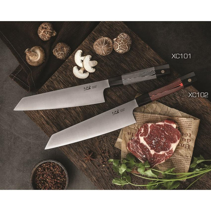 Xin Cutlery Japanese Style Chef's Knife Black and Red G10 Satin Finish Blade - Knives.mx