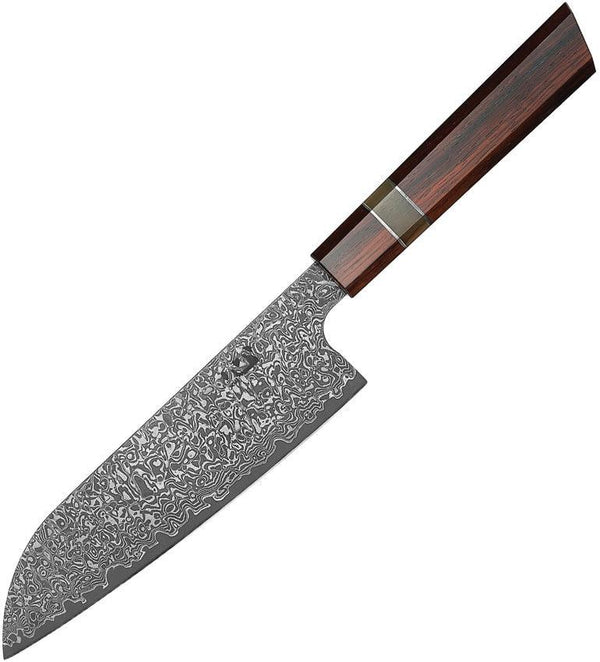 Xin Cutlery Japanese Style Santoku Rosewood, Buffalo Horn, and Nickel Silver VG-10 - Knives.mx