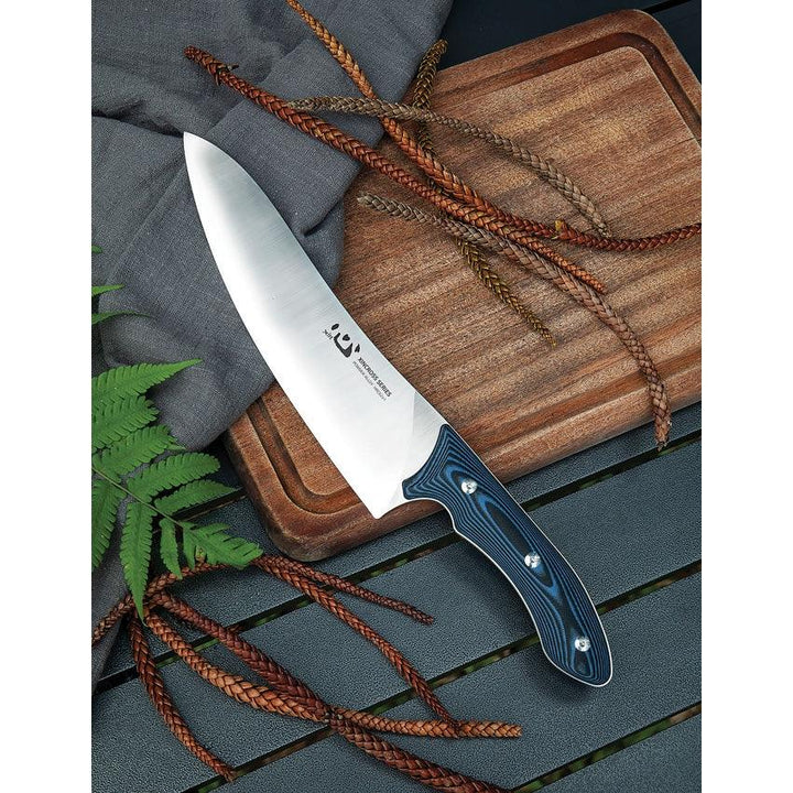 Xin Cutlery XinCross Tactical Chef KnifBlack and blue G10 Satin Finish - Knives.mx