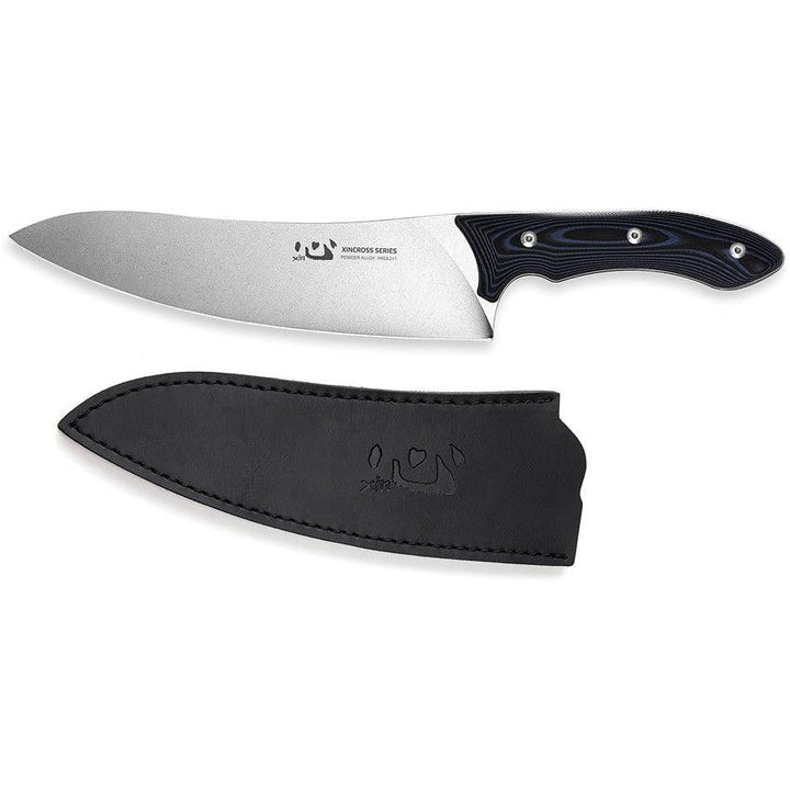 Xin Cutlery XinCross Tactical Chef Knife Black and Blue G10 Stonewash Finish - Knives.mx