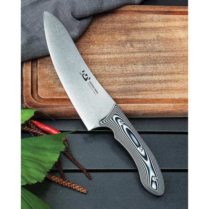 Xin Cutlery XinCross Tactical Chef Knife Black and white G10 Stonewash Finish - Knives.mx