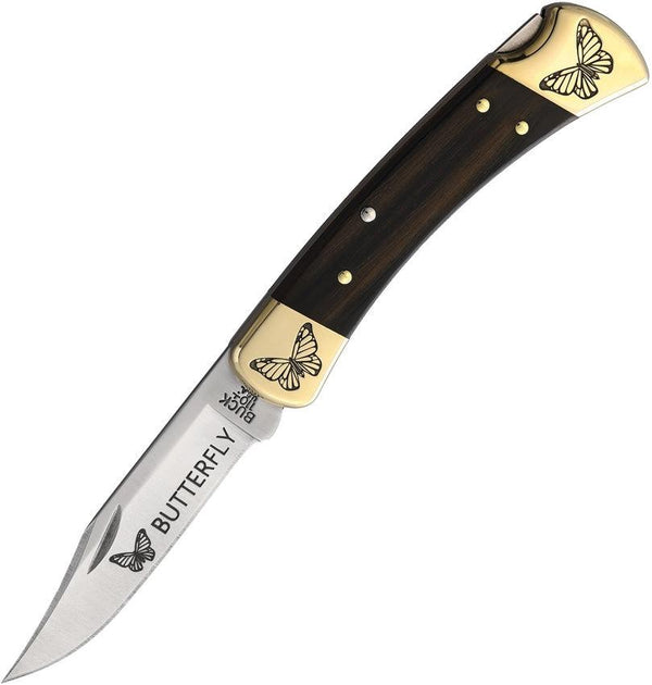 Yellowhorse Custom Buck 110 Lockback Butterfly Artwork Clip Point 420HC - Knives.mx