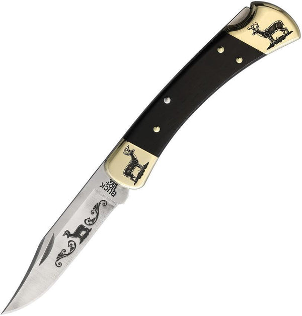 Yellowhorse Custom Buck 110 Lockback Deer Artwork Clip Point 420HC - Knives.mx