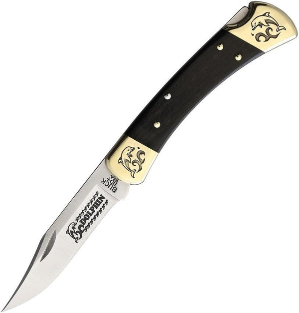 Yellowhorse Custom Buck 110 Lockback Dolphin Artwork Clip Point 420HC - Knives.mx