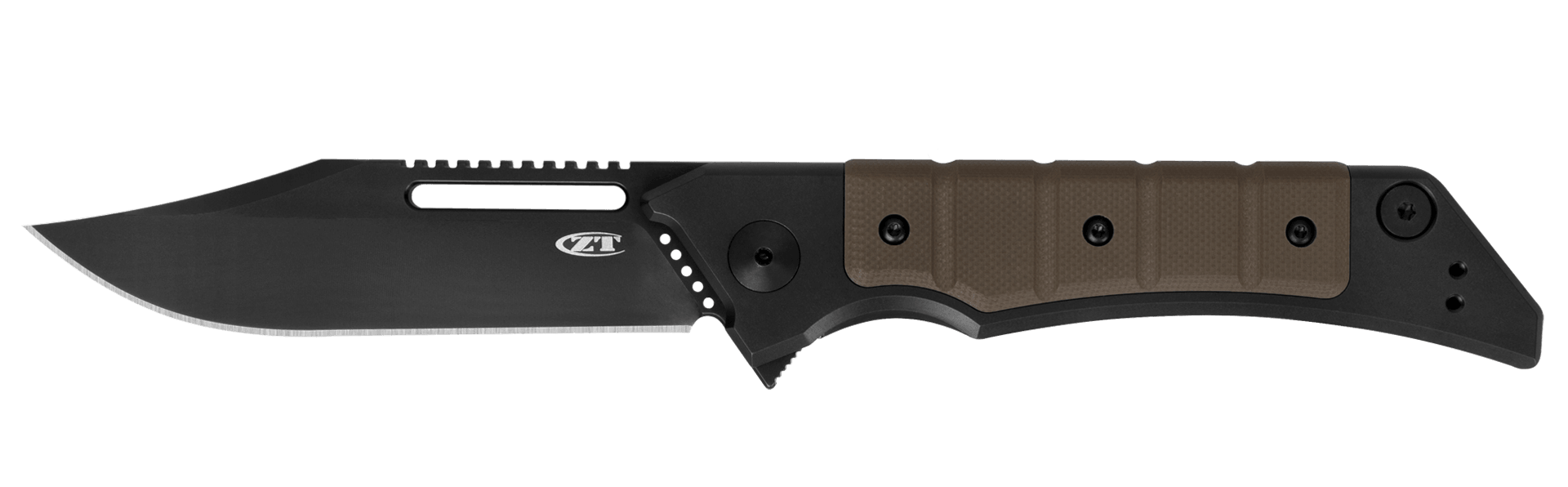 Zero Tolerance Framelock Earth Titanium w Brown G10 Black DLC coated CPM-20CV - Knives.mx